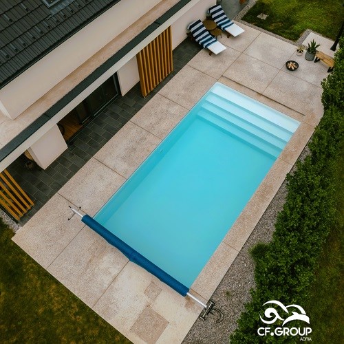 Pishinë Easypool Plus – shkallë të ballore 6x3x1.5m